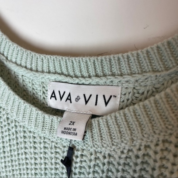 Ava & Viv Light Green Sleeveless Knit Sweater - Picture 7 of 10
